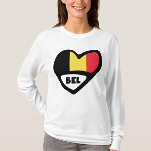 Belgien Ländercode Flag Herz BEL T-Shirt