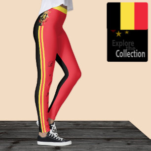 Belgien - Leggings, belgische Flagge/Sport Leggings