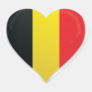 Belgien Liebe Flaggenstempel Herz-Aufkleber