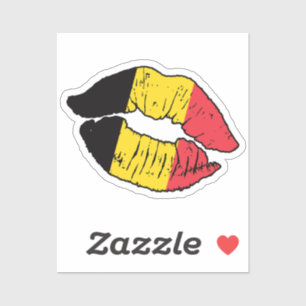 Belgien Liebe Lipstick Aufkleber