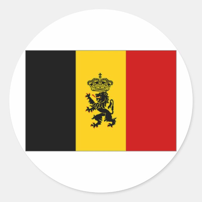 Belgien: Name der Regierung Runder Aufkleber (Vorderseite)