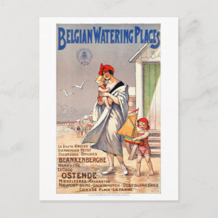 Belgien Ostende Vintage-Reiseposter Restauriert Postkarte
