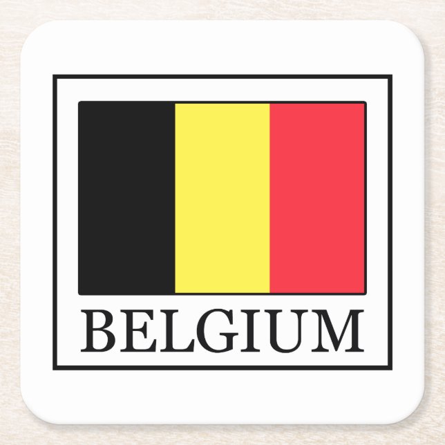 Belgien Rechteckiger Pappuntersetzer (Vorderseite)