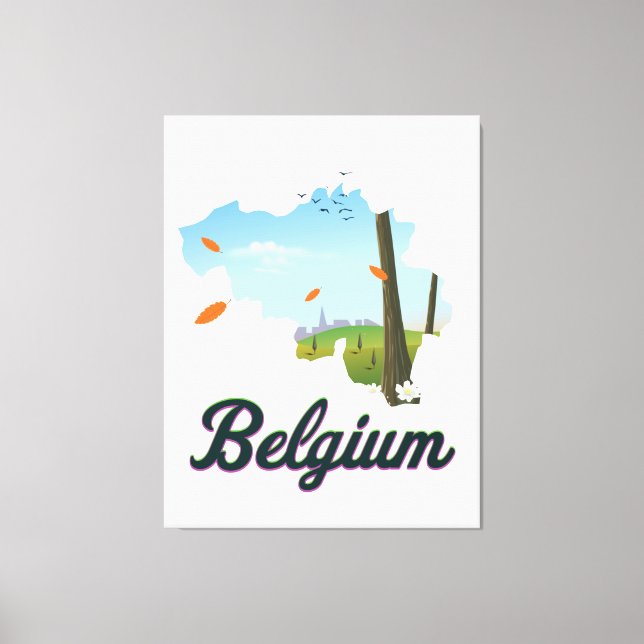 Belgien Reiseplakat. Leinwanddruck (Vorderseite)
