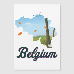 Belgien Reiseplakat. Magnetkarte