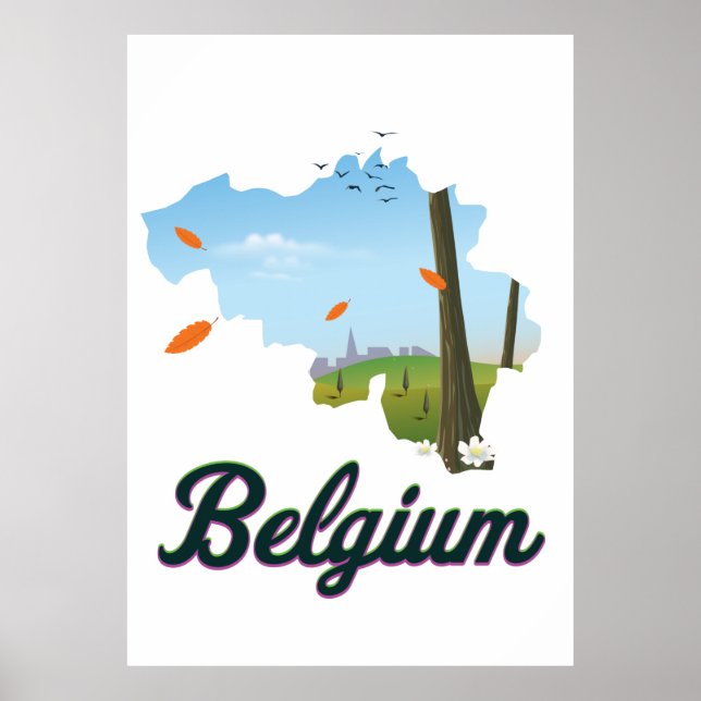 Belgien Reiseplakat. Poster (Vorne)