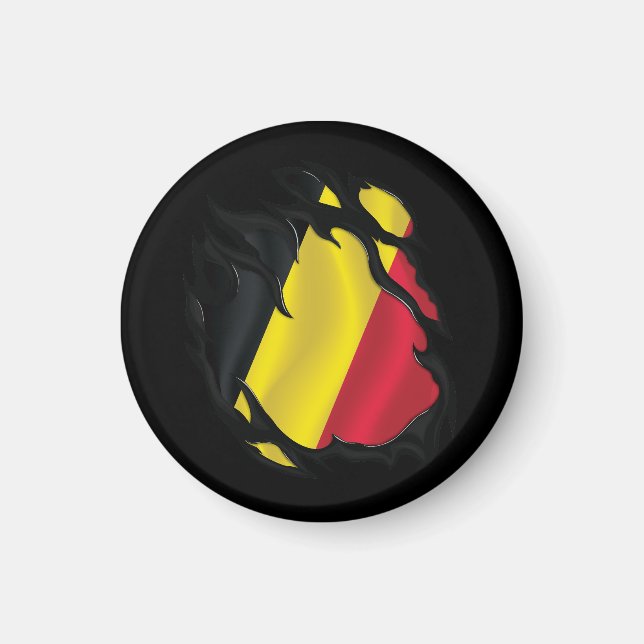 Belgien Rippfahne Magnet (Vorne)
