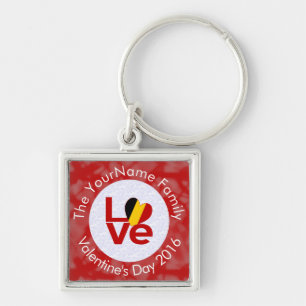 Belgien Rot LOVE Flag Personalisiert  Schlüsselanhänger
