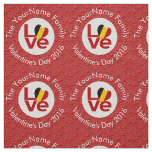 Belgien Rot LOVE Flag Personalisiert Stoff