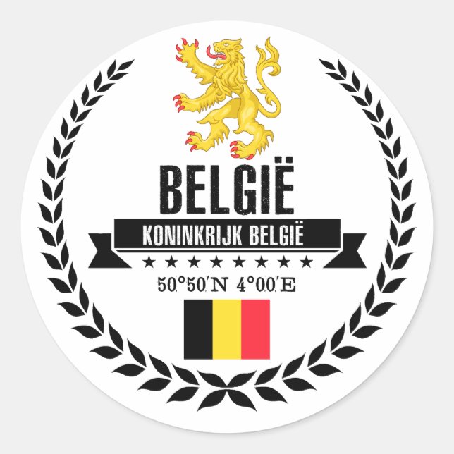 Belgien Runder Aufkleber (Vorderseite)