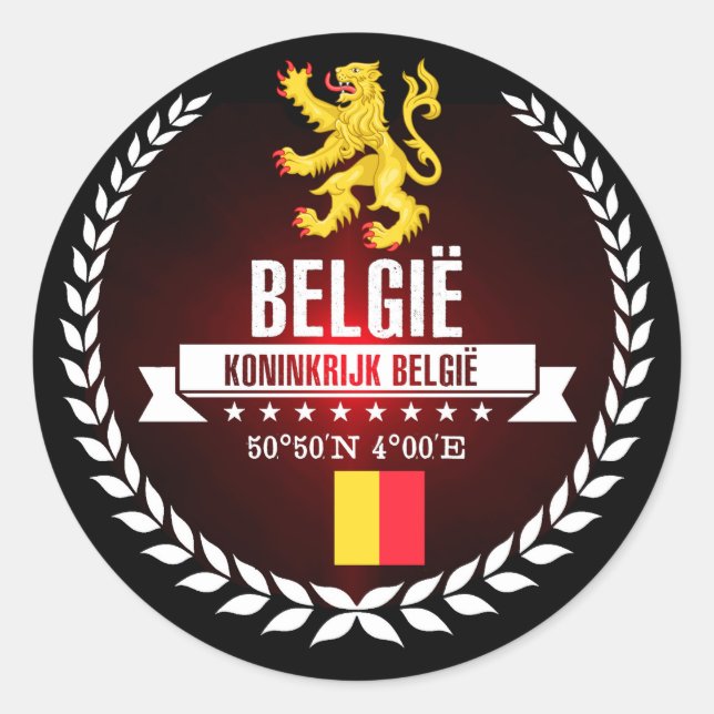 Belgien Runder Aufkleber (Vorderseite)