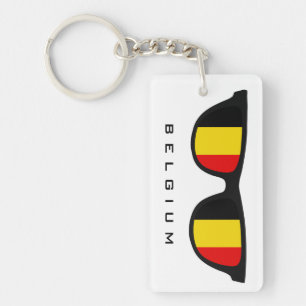 Belgien Shades benutzerdefinierte Text- und Farbsc Schlüsselanhänger