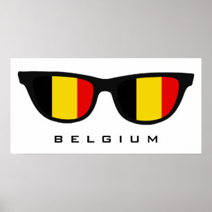 Belgien Shades Custom Text & Color Poster