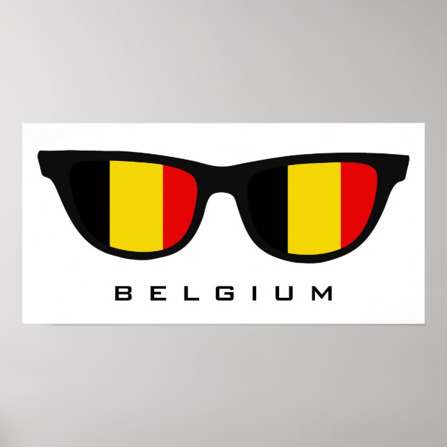 Belgien Shades Custom Text & Color Poster (Vorne)