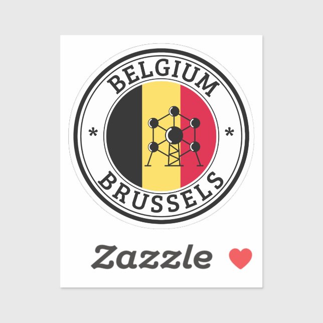 Belgien Siegel Sticker Rundfahne für Laptop Book. (Blatt)