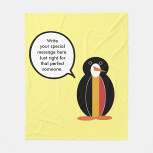Belgien sprechende Ms Penguin Personalisiert Fleecedecke