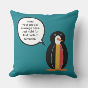 Belgien sprechende Ms Penguin Personalisiert  Kissen