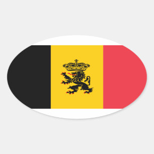 Belgien Staatsflaggenovalaufkleber Ovaler Aufkleber