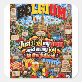 Belgien T-Shirt Quadratischer Aufkleber