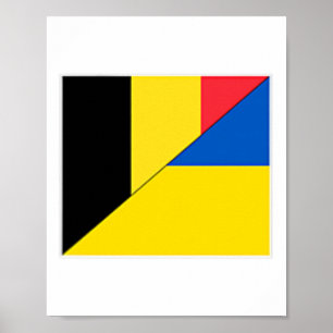 Belgien Ukraine Flagge Belgische Ukrainische Natio Poster