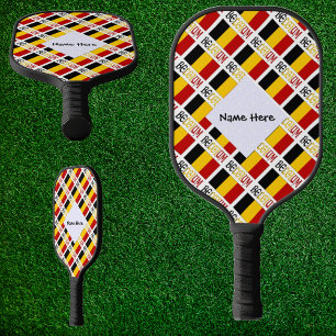 Belgien und belgische Flagge mit Ihrem Namen gekac Pickleball Schläger