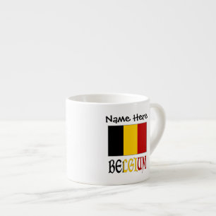 Belgien und personalisierte belgische Flagge  Espressotasse