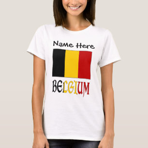 Belgien und personalisierte belgische Flagge T-Shirt
