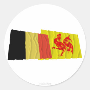 Belgien und wallonische Regions-wellenartig Runder Aufkleber