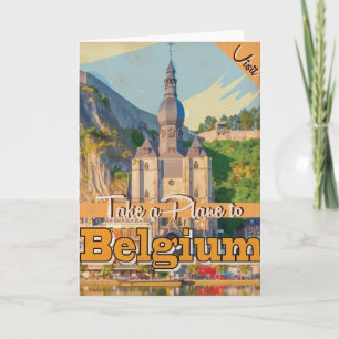 Belgien Vintage-Reiseplakat. Feiertagskarte