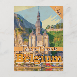 Belgien Vintage-Reiseplakat. Postkarte