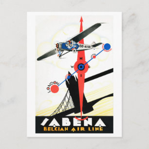 Belgien Vintage Travel Poster wiederhergestellt Postkarte