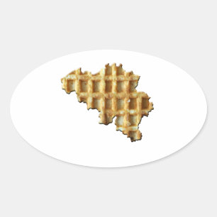 Belgien Wafelland Ovaler Aufkleber