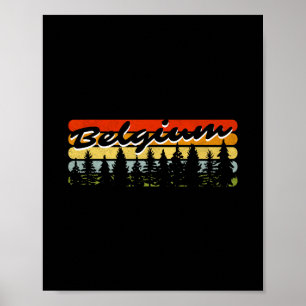 Belgien Wald Sonnenuntergang Bäume Ferienhaus Urla Poster