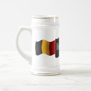 Belgien Waving Flag Bierglas