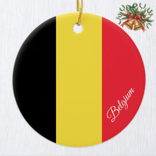 Belgien-Weihnachtsschmuck, belgische Flagge Keramik Ornament