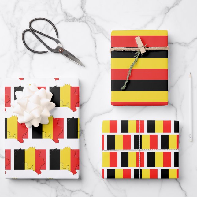 BELGIENFahne Geschenkpapier Set (Vorderseite)