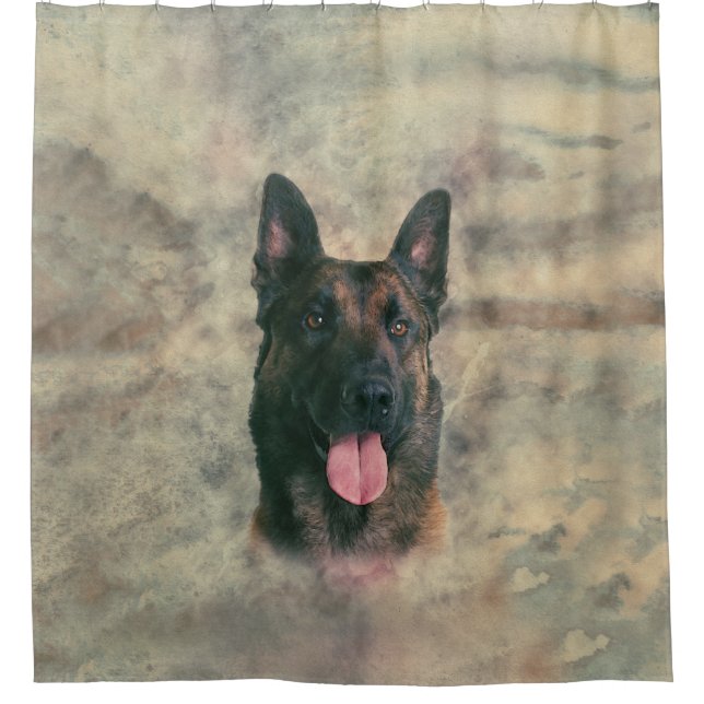 Belgier Malinois - belgischer Schäfer - Maligator Duschvorhang (Vorderseite)