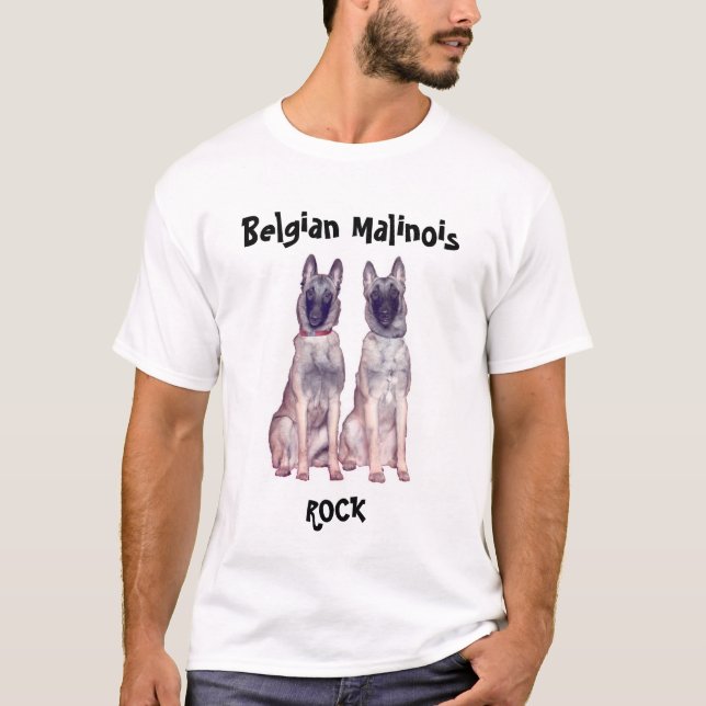 Belgier Malinois Felsen T-Shirt (Vorderseite)