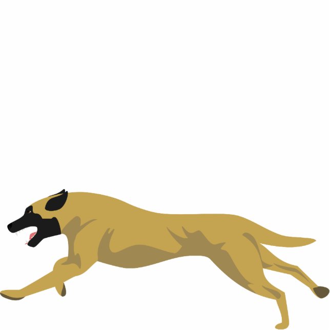 Belgier Malinois Freistehende Fotoskulptur (Vorne)