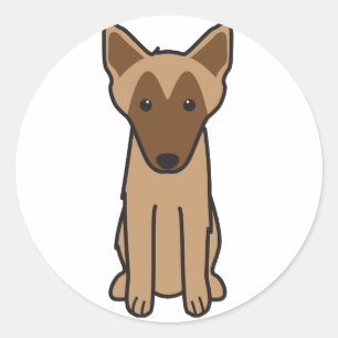 Belgier Malinois HundeCartoon Runder Aufkleber