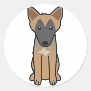 Belgier Malinois HundeCartoon Runder Aufkleber
