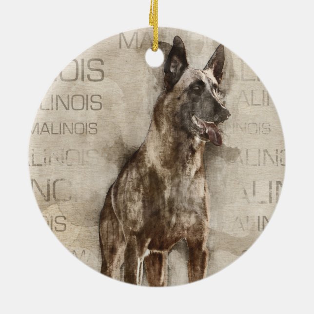 Belgier Malinois - Mechelaar - Maligator Keramik Ornament (Hinten)