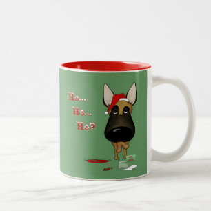 Belgier Malinois Weihnachten - Ho Ho Ho??? Zweifarbige Tasse