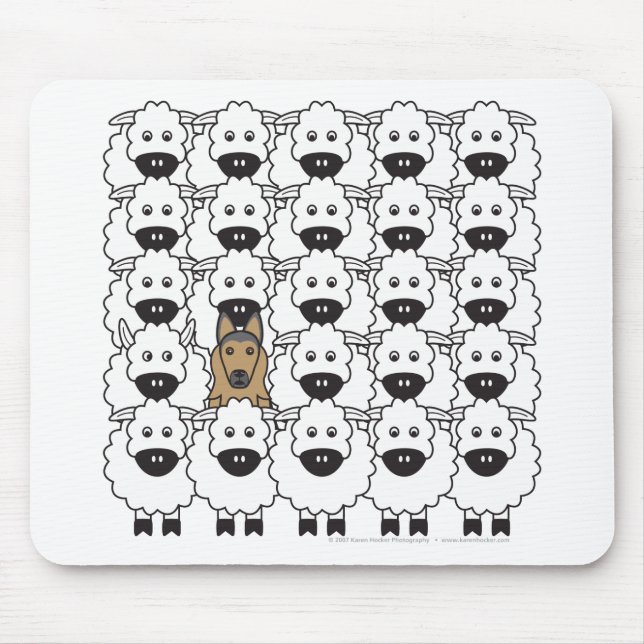 Belgier Tervuren in den Schafen Mousepad (Vorne)