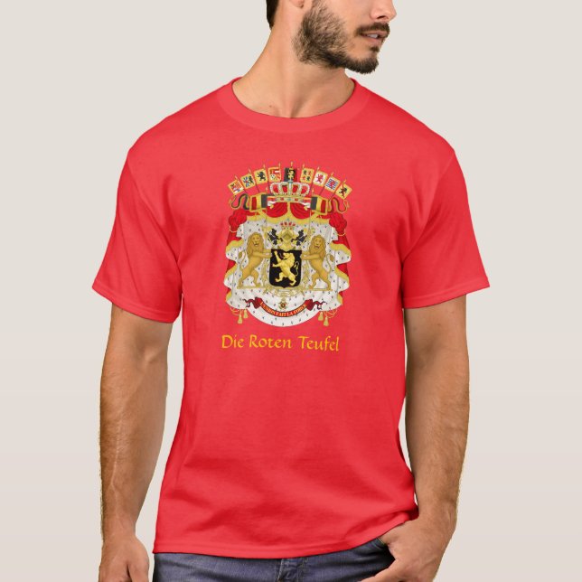 Belgique Armoiries Die Roten Teufel T-Shirt (Devant)