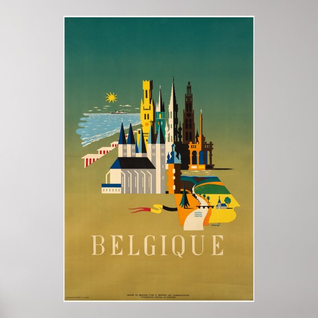 Belgique, Belgique, Affiche de voyage (Devant)