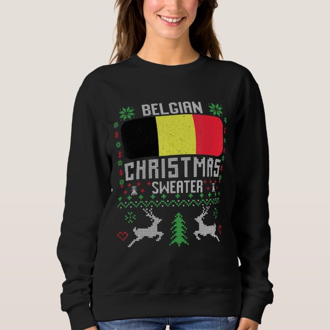 Belgique Drapeau Belge Sweat de Noël (Devant)