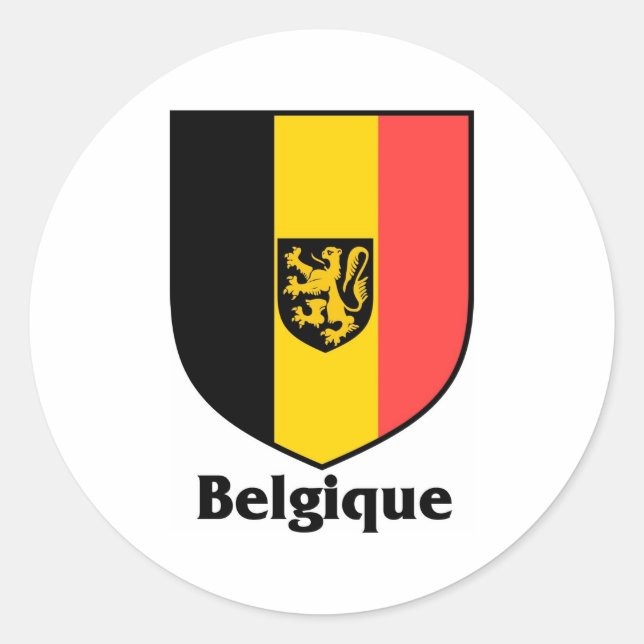 Belgique, Wappen/Belgien Runder Aufkleber (Vorderseite)
