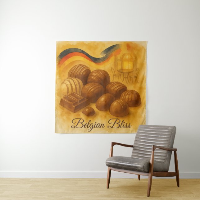 Belgisch Bliss-elegante belgische Schokolade Wandteppich (Beispiel)