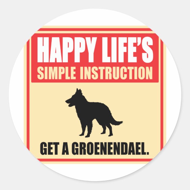 Belgisch Groenendael Runder Aufkleber (Vorderseite)